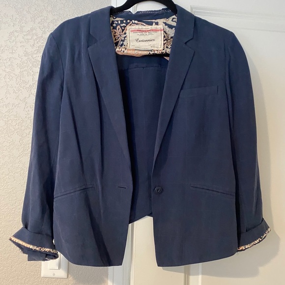 Cartonnier Jackets & Blazers - Anthropologie Cartonnier Navy Blazer 4